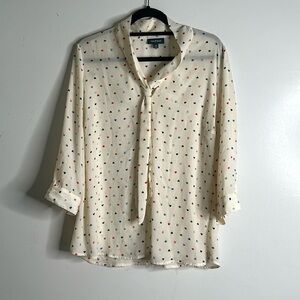 Cream Polka Dot Women's Blouse